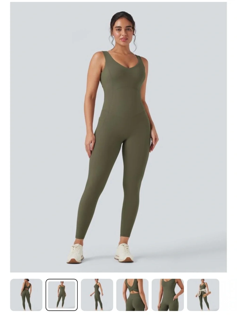 HALARA Olive Green Seamless Sculpting Jumpsuit - Picture 1 of 4